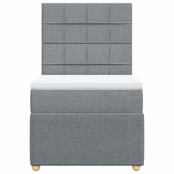 vidaXL Sommier &agrave; lattes de lit avec matelas gris clair 80x200 cm tissu