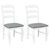 vidaXL Chaises de salle &agrave; manger avec coussins (2 pcs) bois massif blanc caoutchouc
