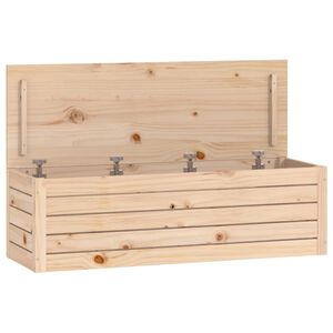 vidaXL Boîte de rangement 109x36,5x33 cm Bois massif de pin