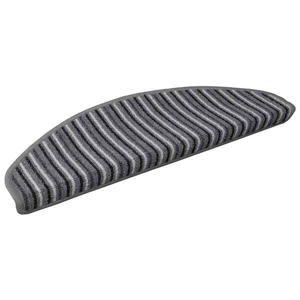 vidaXL Tapis d'escalier auto-adhésifs 15 pcs Gris 65 x 21 x 4 cm