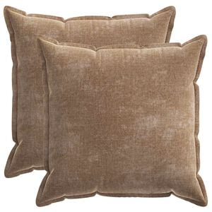 vidaXL Housse de coussin 2 pcs HOUTEN Marron 80 x 80 cm Tissu Chenille