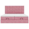 vidaXL Cadre de lit ottoman avec matelas rose 200x200 cm velours