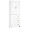 vidaXL Buffet haut Blanc 69,5x34x180 cm Bois d'ing&eacute;nierie