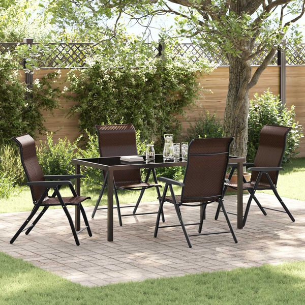 vidaXL Ensemble de salle &agrave; manger pour jardin 5 pcs Marron