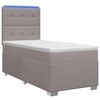 vidaXL Lit boxspring avec matelas Taupe 90 x 190 cm Tissu