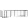 vidaXL Chenil ext&eacute;rieur Acier avec toit 16,94 m&sup2;