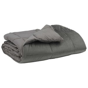 vidaXL Duvet d'&eacute;t&eacute; simple Matelass&eacute; Gris clair 135 x 200 cm Microfibre
