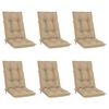 vidaXL Chaises inclinables de jardin et coussins lot de 6 Teck solide