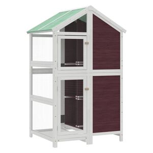 vidaXL Maison &agrave; oiseaux moka 97x81x152 cm bois massif de pin
