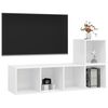 vidaXL Ensemble de meuble TV 2 pcs Blanc Bois d'ing&eacute;nierie