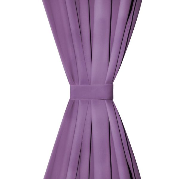 vidaXL Rideau occultant avec boucles 2 pcs 140 x 225 cm Lilas