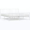 vidaXL Cadre de lit m&eacute;tal sans matelas et pied de lit blanc 183x213 cm