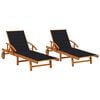 vidaXL Chaises longues lot de 2 avec coussins Bois d'acacia solide