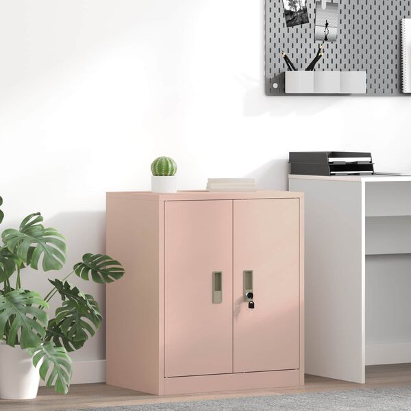 vidaXL Armoire de rangement Rose 60 x 40 x 70 cm Acier