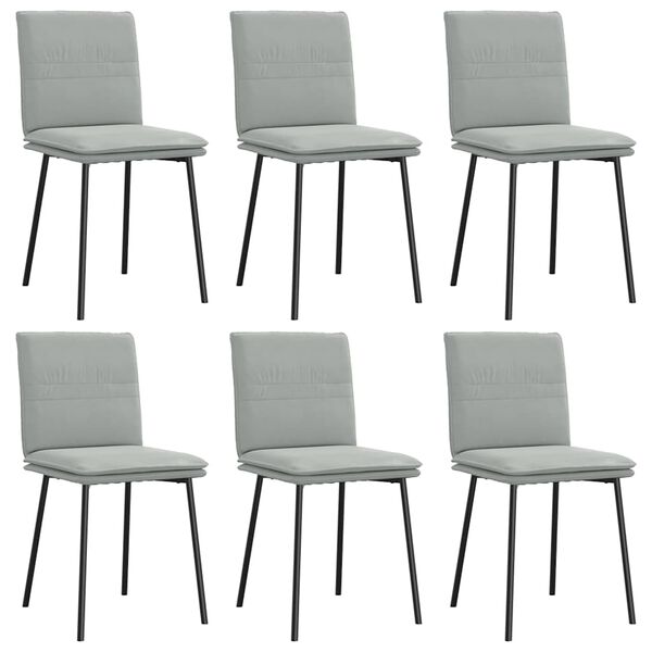vidaXL Chaises à manger lot de 6 gris clair velours