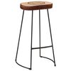 vidaXL Ensemble de bar 3 pcs bois de manguier brut massif et m&eacute;tal