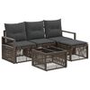 vidaXL Ensemble de canap&eacute; de jardin 5 pcs Gris polyrotin