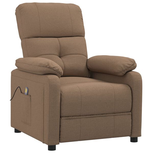 vidaXL Fauteuil de massage Marron Tissu