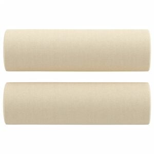 vidaXL Coussins d&eacute;coratifs lot de 2 Cr&egrave;me &Oslash;15x50 cm Tissu