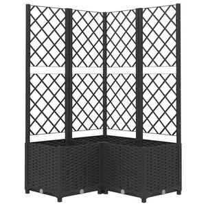 vidaXL Jardini&egrave;re avec treillis Noir 80x80x136 cm PP