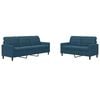 vidaXL Ensemble de canap&eacute;s 2 pcs avec coussins Bleu Velours