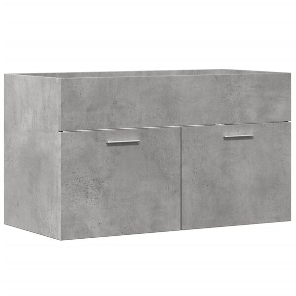 vidaXL Armoire de lavabo de salle de bain gris b&eacute;ton bois d'ing&eacute;nierie