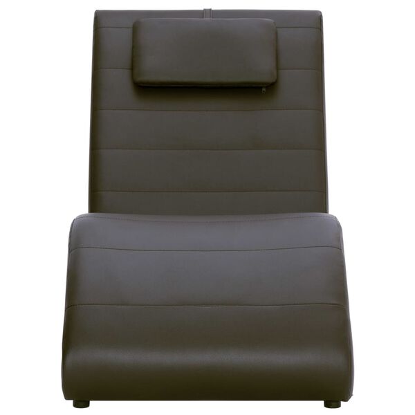 vidaXL Chaise longue avec coussin Marron Similicuir