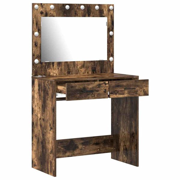 vidaXL Table de Toilette avec tiroir Ch&ecirc;ne fum&eacute; 78,5 x 41 x 135 cm