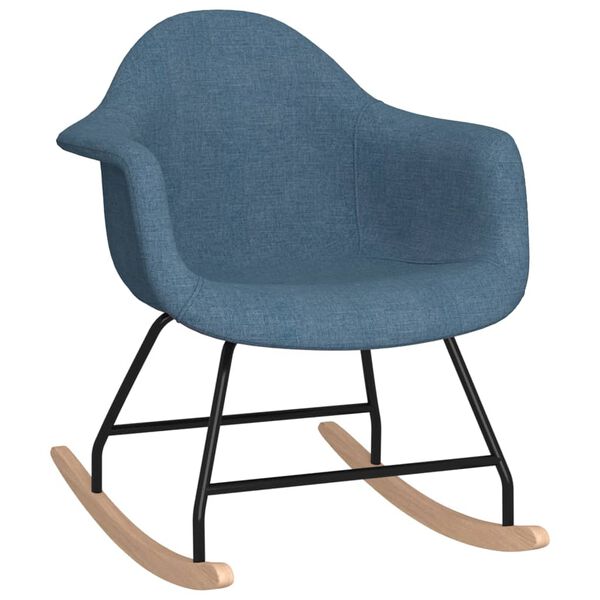 vidaXL Chaise &agrave; bascule Bleu Tissu
