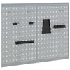 vidaXL Panneau mural à outils 2 pcs Gris 100 x 1 x 80 cm