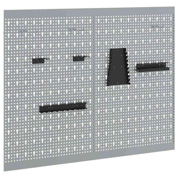 vidaXL Panneau mural à outils 2 pcs Gris 100 x 1 x 80 cm