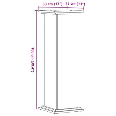 vidaXL Support pour plantes 33x33x100 cm bois d'ingénierie