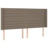 vidaXL T&ecirc;te de lit avec oreilles Taupe 203x16x118/128 cm Tissu