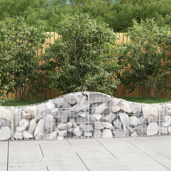 vidaXL Paniers à gabions arqués 12 pcs 200x30x40/60 cm Fer galvanisé
