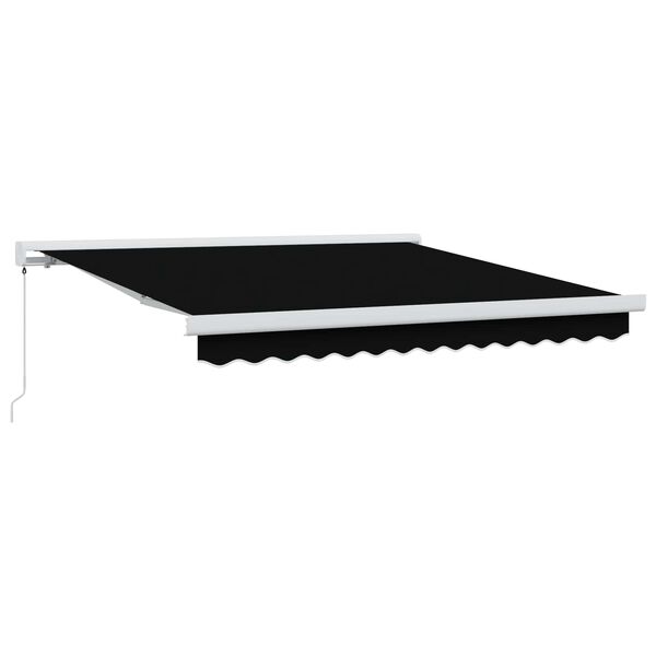 vidaXL Auvent Rétractable Noir 350 x 250 cm Tissu et Métal