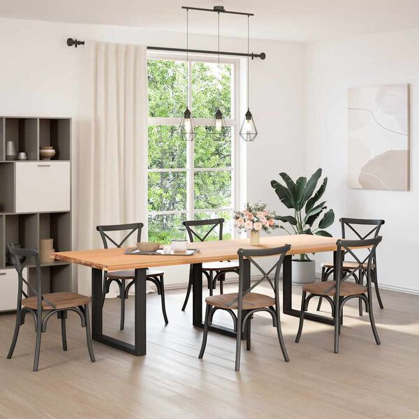 vidaXL Pieds de table à manger en U 3 pièces Noir 90 x (72-73) cm Acier