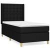 vidaXL Sommier &agrave; lattes de lit avec matelas Noir 90x200 cm Tissu