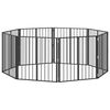 vidaXL Porte pour chien 8 pc Noir 80 x 80 cm Acier galvanis&eacute;