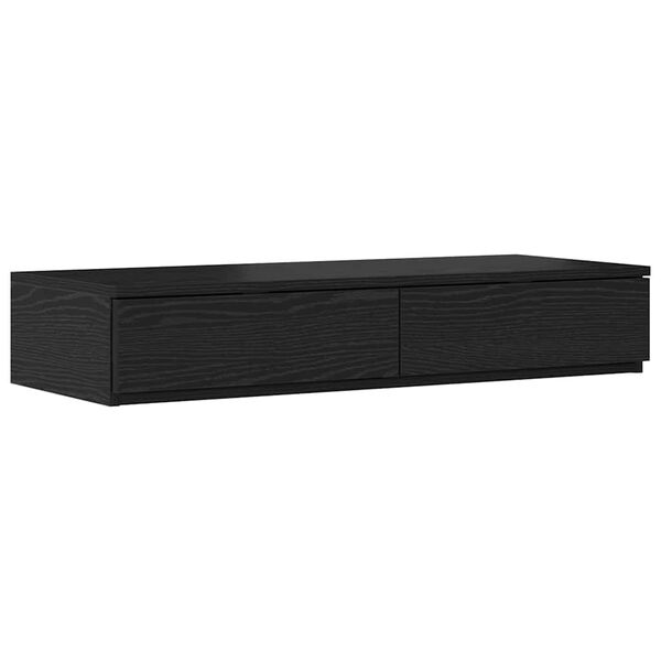 vidaXL Cadre de lit avec rangement Chêne noir 80 cm Bois d'ingénierie