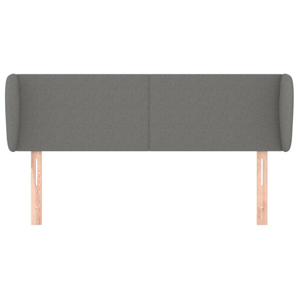 vidaXL T&ecirc;te de lit avec oreilles Gris fonc&eacute; 147x23x78/88 cm Tissu