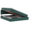 vidaXL Lit de rangement LED avec matelas Vert fonc&eacute; 140 x 200 cm