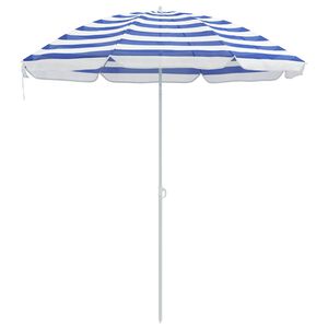 vidaXL Parasol de jardin polyester 170T Bleu et Blanc