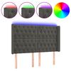 vidaXL T&ecirc;te de lit &agrave; LED Gris fonc&eacute; 163x16x118/128 cm Velours