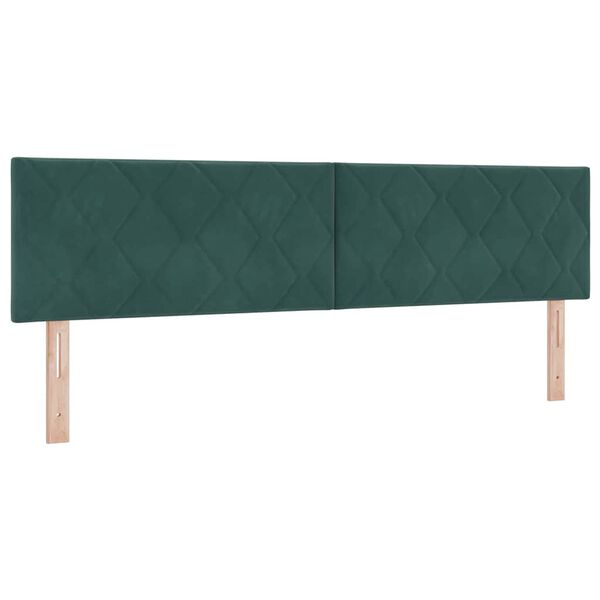 vidaXL T&ecirc;te de lit avec t&ecirc;te de lit Vert fonc&eacute; 180 cm Velours