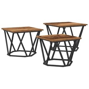 vidaXL Table basse 3 pc Bois Ancien 50 x 50 x 40 cm