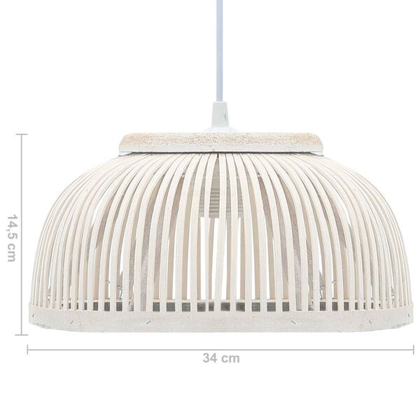vidaXL Lampe suspendue Bambou 40 W 34x14,5 cm Demi-cercle E27