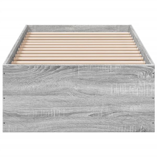 vidaXL Cadre de lit sans matelas sonoma gris 100x200 cm