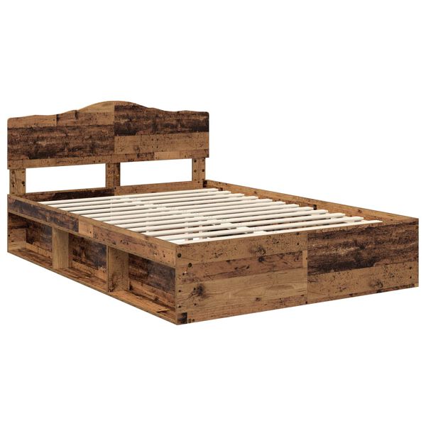 vidaXL Cadre de lit Bois ancien 140 x 200 cm Bois de pin massif