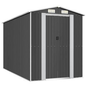 vidaXL Abri de jardin Anthracite 192x357x223 cm M&eacute;tal galvanis&eacute;