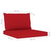 vidaXL Salon de jardin 6 pcs avec coussins rouge